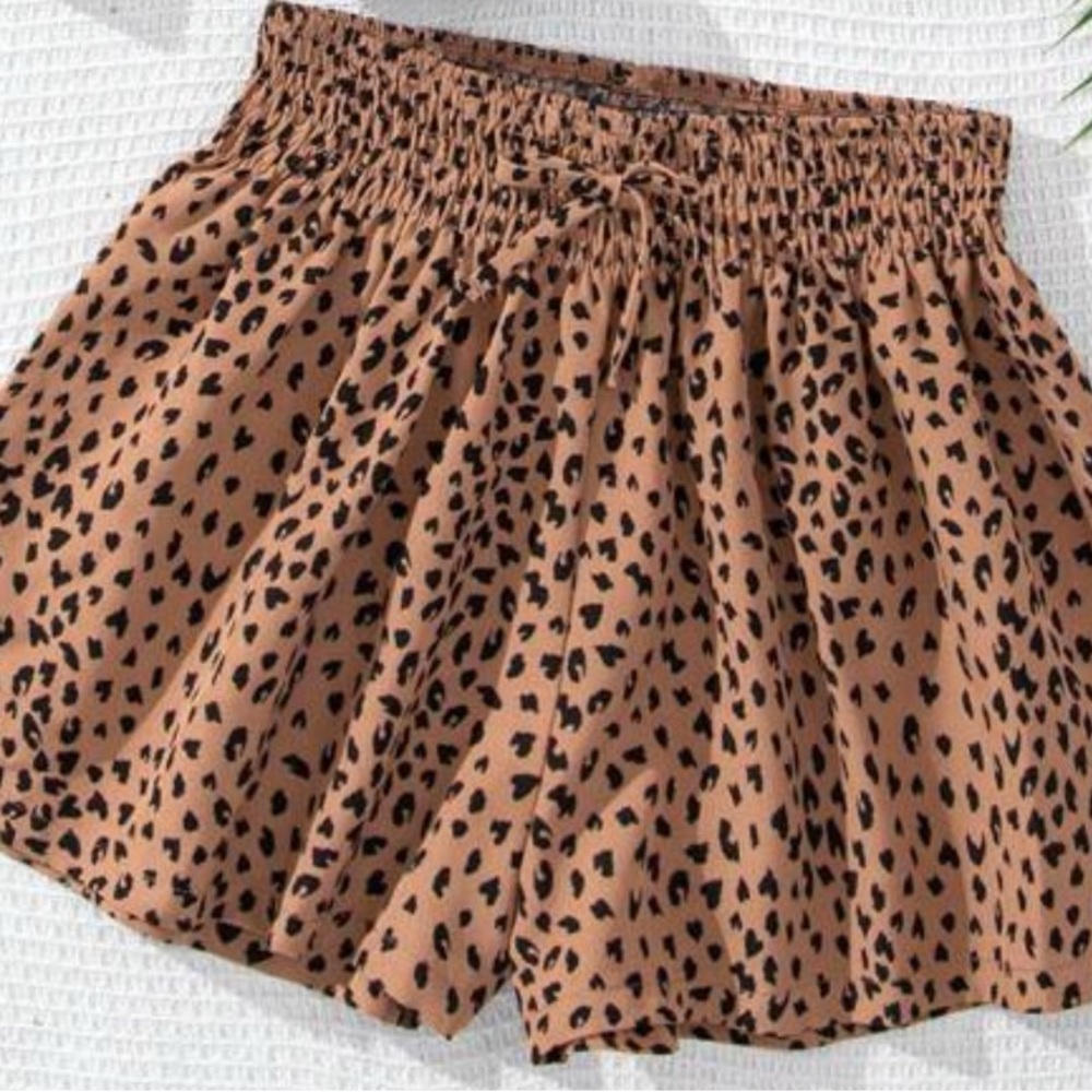 SHEIN Tween Girls' Printed Woven Loose Fit Casual Shorts Set